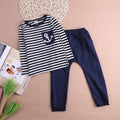 2pcs Boys Long Sleeve Stripe Outfit Toddler Kids