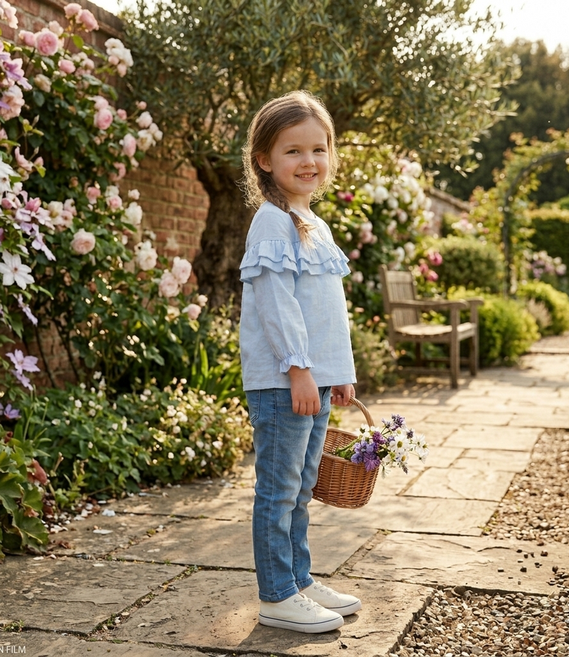 Fashion Kids Girl Clothing Set Ruffle Blouse Tops - Kids Outfit Sets