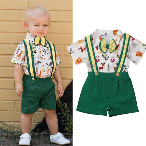 Lovely Kids Baby Boys Outfit 2PCS Short Sleeve - Kids 