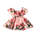 Girls Off-Shoulder Floral Frock — Soft Georgette Knee-Length Dress | Occasion Wear for Girls 4–5 Years