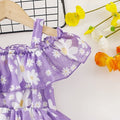 Girls Georgette Floral Frock — Off-Shoulder Knee-Length Dress | Breezy Summer Outfit for Girls 4–5 Years