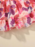 Girls Floral Georgette Frock — Off-Shoulder Knee-Length Dress | Pretty Party Outfit for Girls 4–5 Years