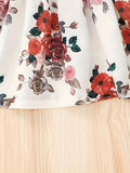 Girls Floral Lycra Frock — Full Sleeve Knee-Length Dress | Comfy Everyday Dress for Girls 3–4 Years