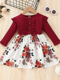 Girls Floral Lycra Frock — Full Sleeve Knee-Length Dress | Comfy Everyday Dress for Girls 3–4 Years