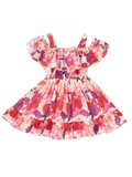 Girls Floral Georgette Frock — Off-Shoulder Knee-Length Dress | Pretty Party Outfit for Girls 4–5 Years