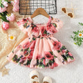 Girls Off-Shoulder Floral Frock — Soft Georgette Knee-Length Dress | Occasion Wear for Girls 4–5 Years