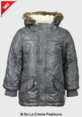 Minoti - Boys Quilted Winter Padded Jacket Faux Fur Hooded Puffa Coat