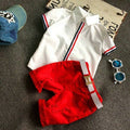Kids Boys Clothes Boy Summer Clothing Sets Short Sleeves Print Tops