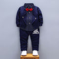 Kids 2-Piece Autumn Set — Long Sleeve Patchwork Top & Pants | Cotton Outfit for Toddlers 1–4 Years