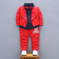 Kids 2-Piece Autumn Set — Long Sleeve Patchwork Top & Pants | Cotton Outfit for Toddlers 1–4 Years