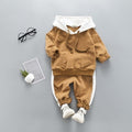 Toddler Girls 2-Piece Autumn Set — Hooded Print Top & Pants | Cozy Cotton Casual Outfit for Kids 1–4 Years
